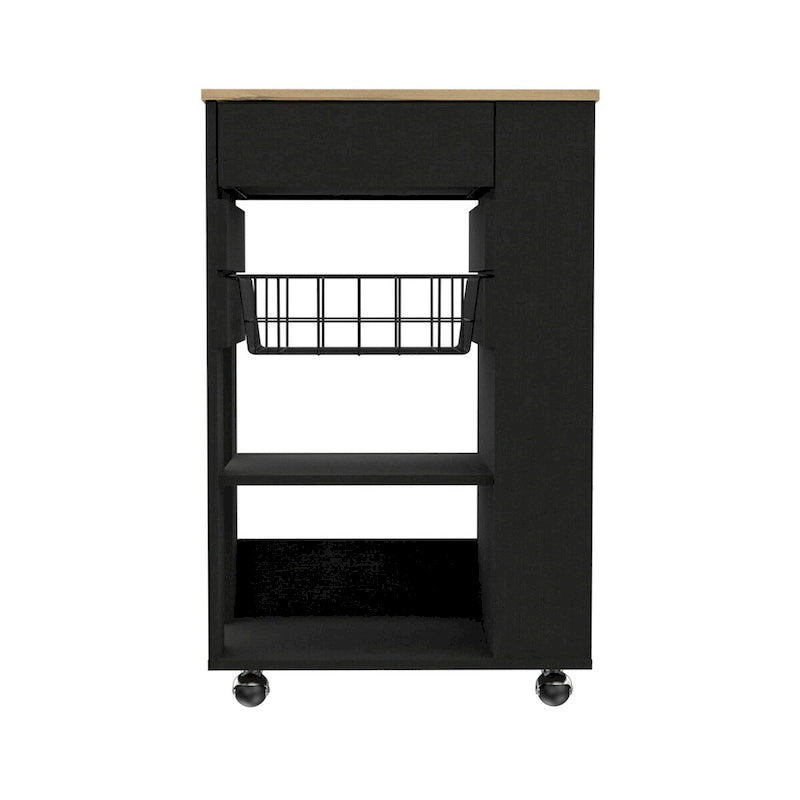 Kitchen Cart for Kitchen, Dining Room,Living Room, White / Light Oak