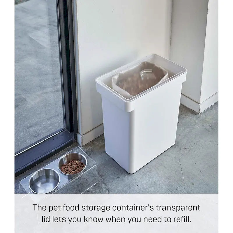 Yamazaki Home Rolling Airtight Pet Food Container (25 lbs.), Polypropylene, Extra Large, 6.6 gallons, 25 liters