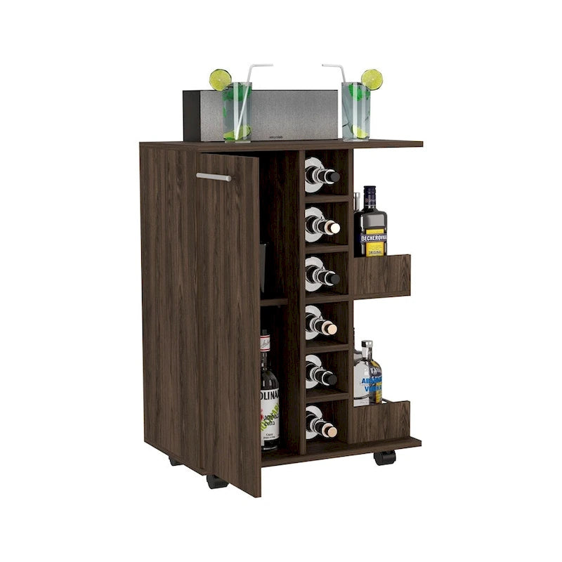 Bar Cart Wells, Four Casters for Kitchen, Party and Living Room
