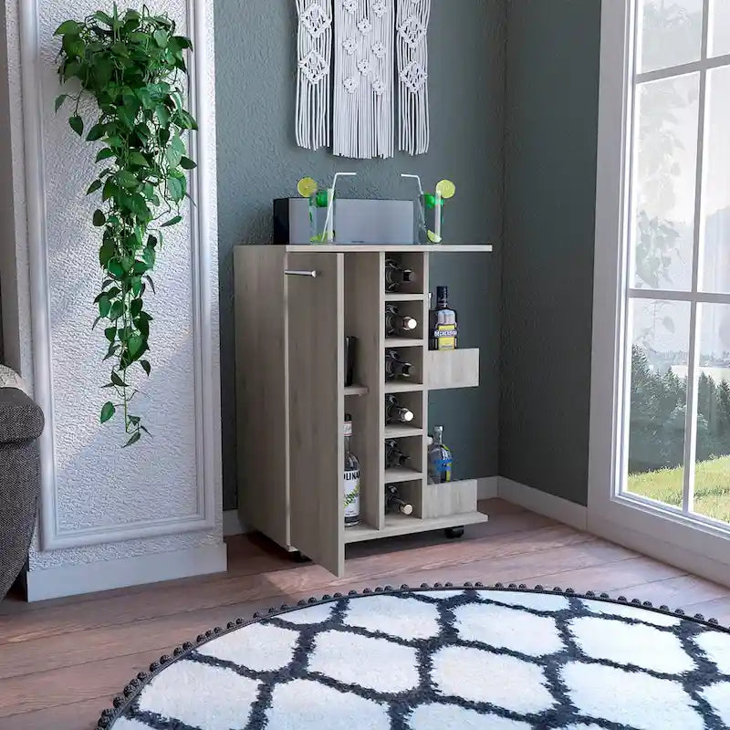 Bar Cart Wells, Four Casters for Kitchen, Party and Living Room