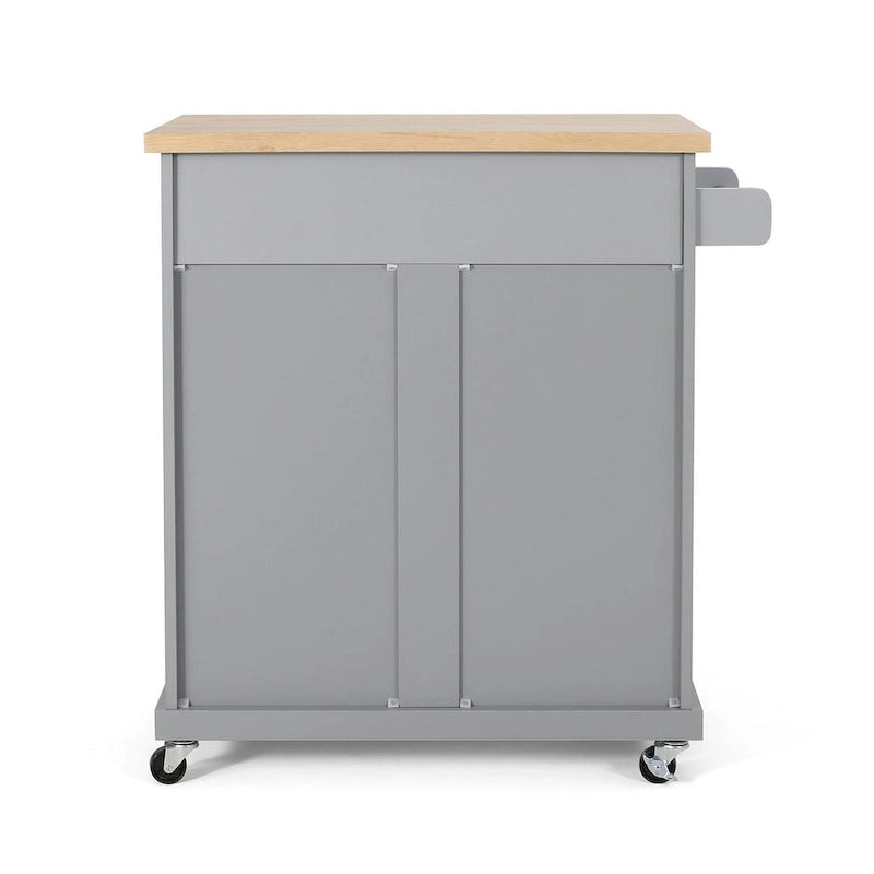 Contemporary Wood Kitchen Cart with Wheels Storage and Wheels by Christopher Knight Home
