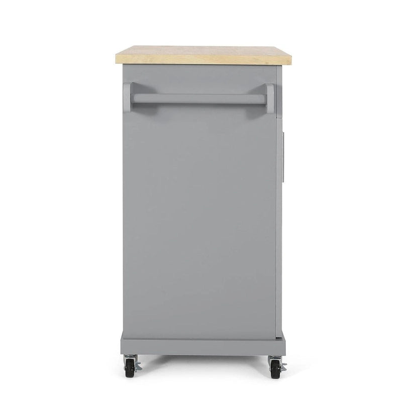Contemporary Wood Kitchen Cart with Wheels Storage and Wheels by Christopher Knight Home