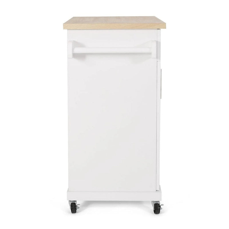 Contemporary Wood Kitchen Cart with Wheels Storage and Wheels by Christopher Knight Home