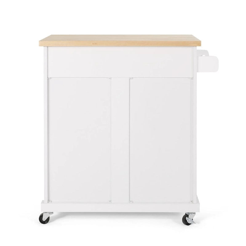 Contemporary Wood Kitchen Cart with Wheels Storage and Wheels by Christopher Knight Home