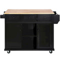Kitchen Island Cart with Wheels Drop-Leaf, Storage Racks