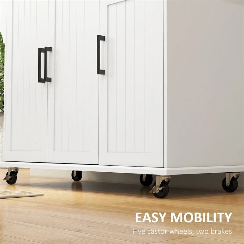Kitchen Island with Storage,Rolling Kitchen Island on Wheels w/Drawer