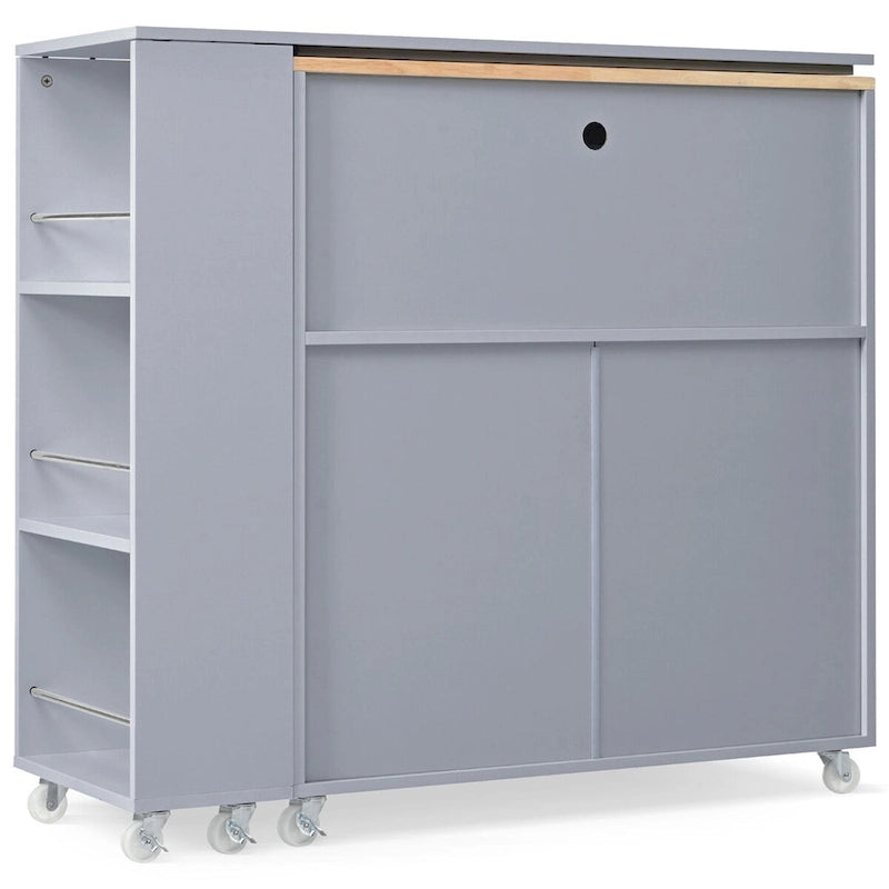 Rolling Kitchen Island With Extended Table,Kitchen Island on Wheels