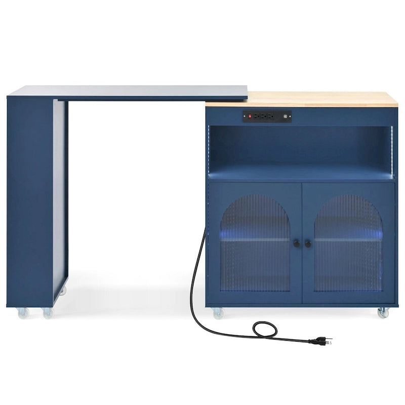 Rolling Kitchen Island With Extended Table,Kitchen Island on Wheels