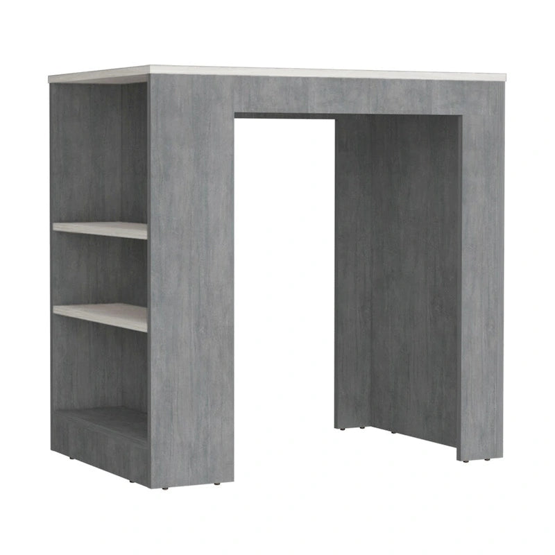 Kitchen Island Doyle, Kitchen, Concrete Gray / Ibiza Marble,High quality and durable