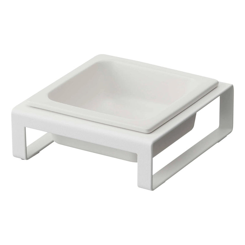 Yamazaki Home Single Pet Food Bowl - Two Styles, Steel and Ceramic, Short, 1.25 - L 6.1 x W 5.91 x H 2.36 inches