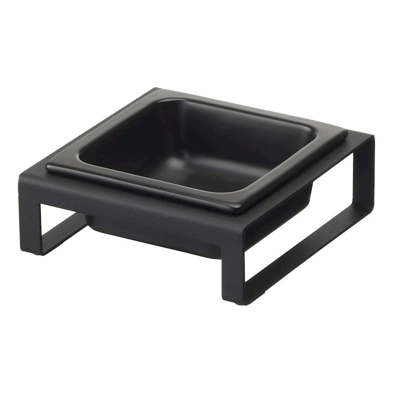 Yamazaki Home Single Pet Food Bowl - Two Styles, Steel and Ceramic, Short, 1.25 - L 6.1 x W 5.91 x H 2.36 inches