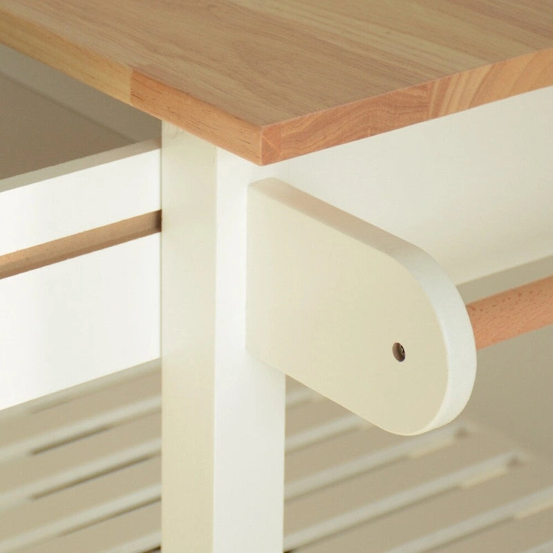 MDF Kitchen Cart with Two Lockable Wheels