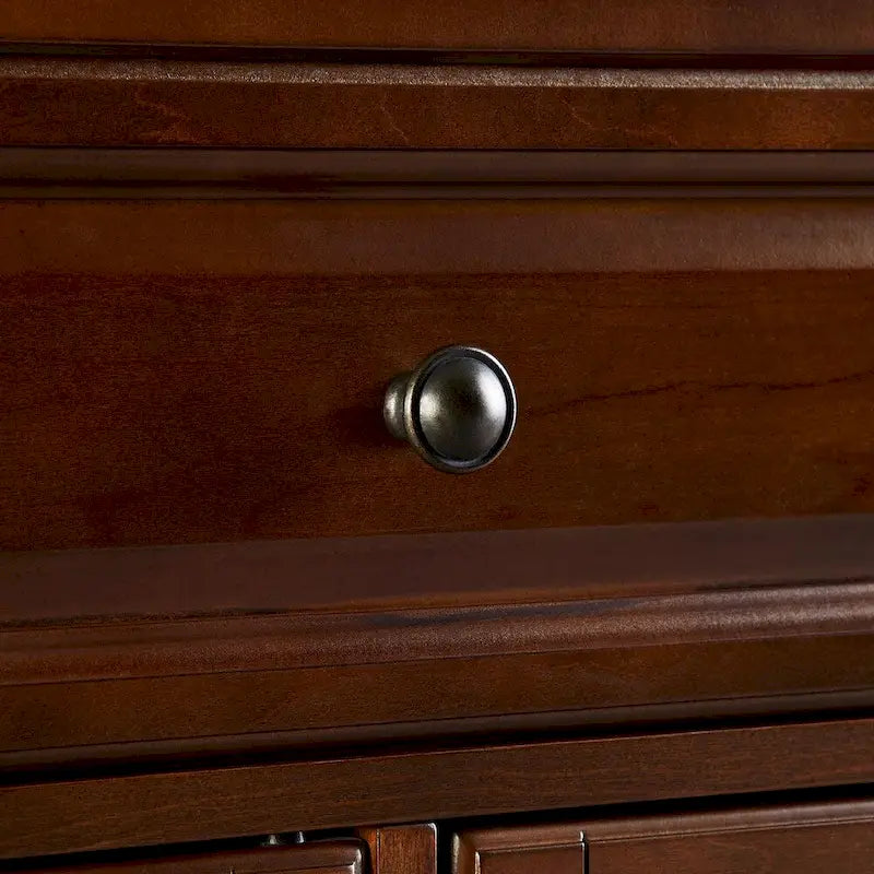Crosley Alexandria Stainless Steel Top Kitchen Island in Vintage Mahogany Finish - 18d x 51.5w x 34h