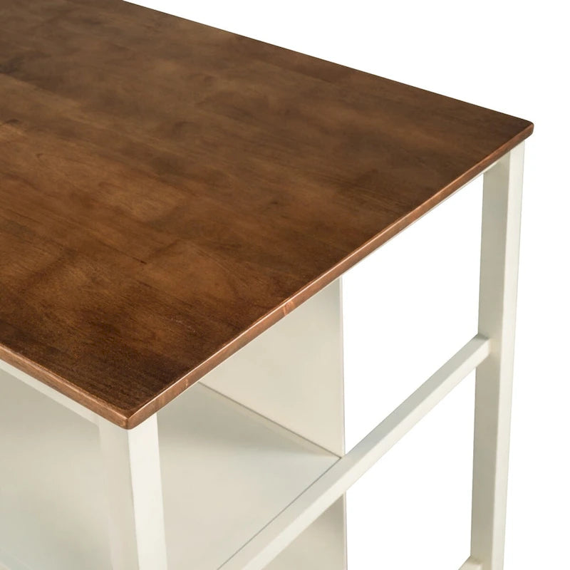 Solid Wood Rustic 45 Stationary Kitchen Island