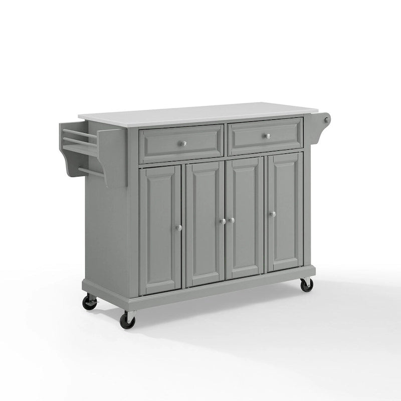 Crosley Full Size Granite Top Kitchen Cart/Island Gray/White - 51.5 W x 18 D x 36.5 H