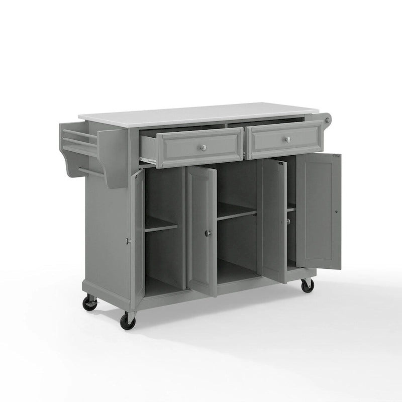 Crosley Full Size Granite Top Kitchen Cart/Island Gray/White - 51.5 W x 18 D x 36.5 H