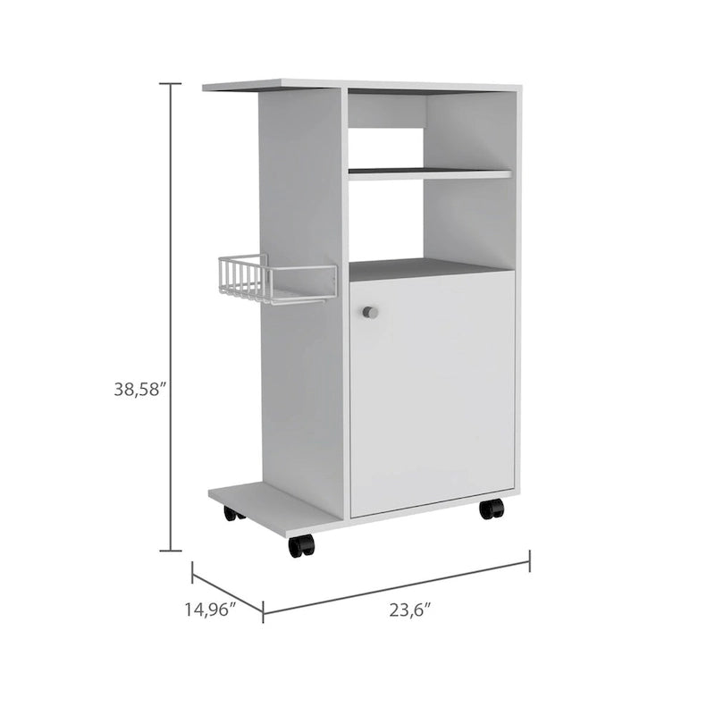 Clip Kitchen Cart, Single Door Cabinet, Four Casters