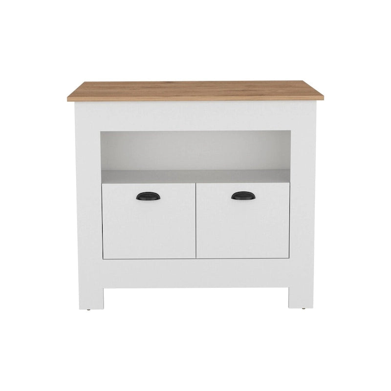 Kitchen Island Two Door Cabinet and Shelf for Dining Room.