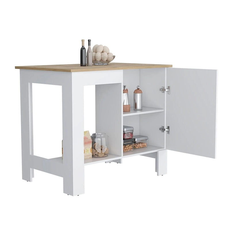 Kitchen island Shoproni, One Drawer, White Finish,High quality and durable