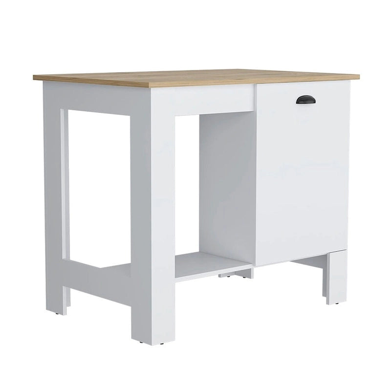 Kitchen island Shoproni, One Drawer, White Finish,High quality and durable