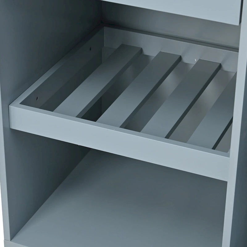 Rubberwood Kitchen Cart with Drop Leaf, Internal Storage Rack, Towel Holder, Spice Rack, and 2 drawers