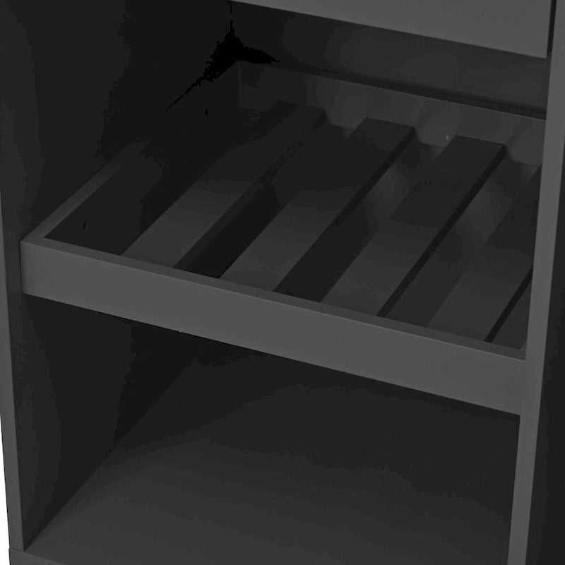 Rubberwood Kitchen Cart with Drop Leaf, Internal Storage Rack, Towel Holder, Spice Rack, and 2 drawers