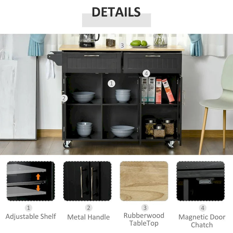 Mobile Kitchen Island with Storage