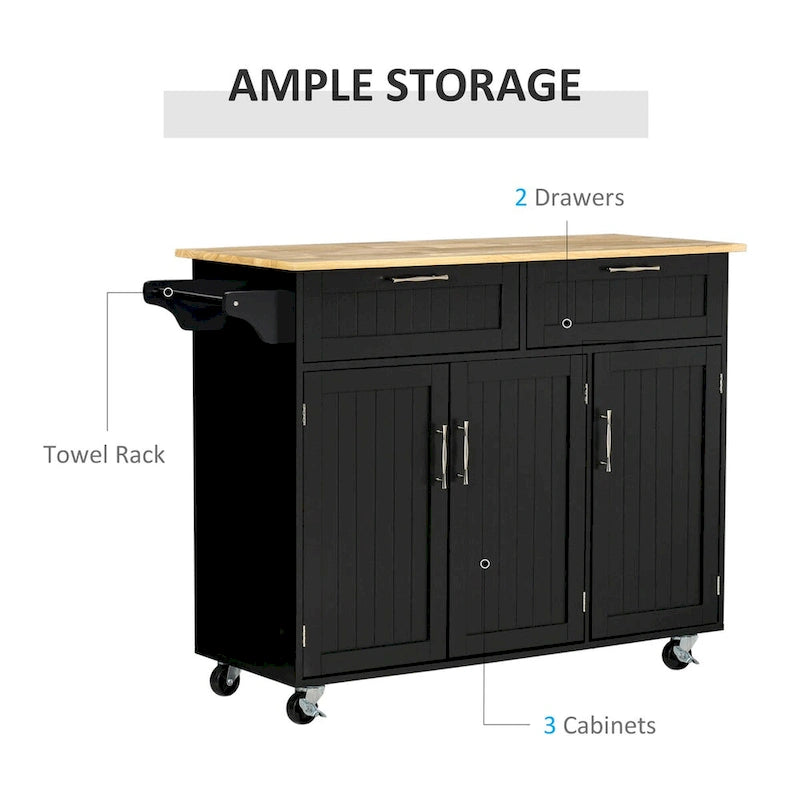 Mobile Kitchen Island with Storage