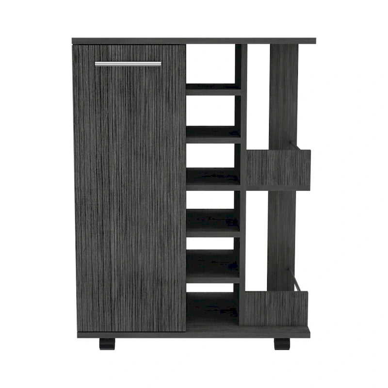 Bartlet 2-Shelf 6-Bottle Bar Cart with Division for Kitchen, Party and Living Room
