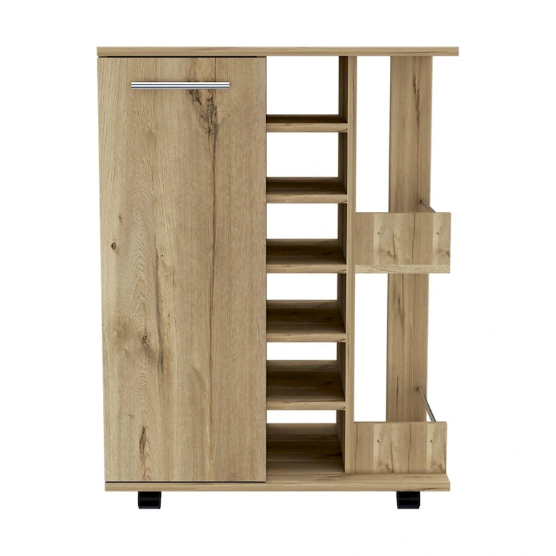 Bartlet 2-Shelf 6-Bottle Bar Cart with Division for Kitchen, Party and Living Room