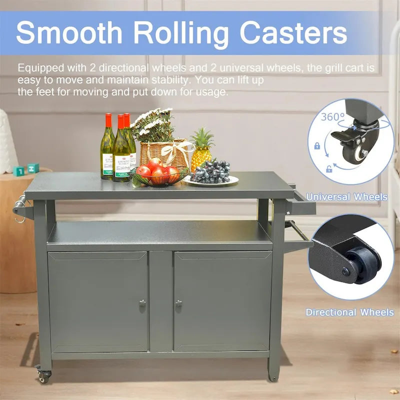 Grill Carts Outdoor Storage Cabinet with Wheels