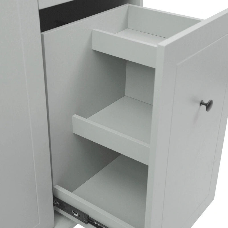 Rolling Kitchen Cart with Drop Leaf, Storage Rack, and 3-Tier Cabinet Organizer