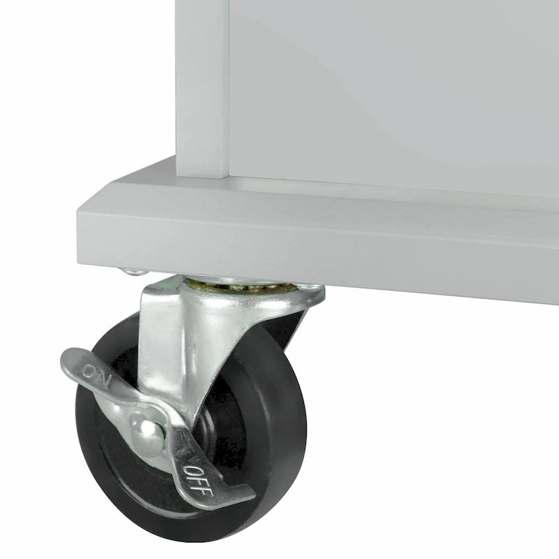 Rolling Kitchen Cart with Drop Leaf, Storage Rack, and 3-Tier Cabinet Organizer