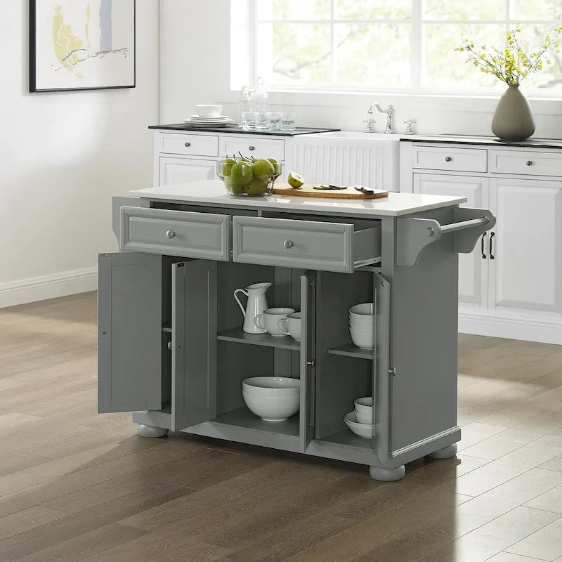 Crosley Alexandria Granite Top Kitchen Island - 18d x 51.5w x 36h