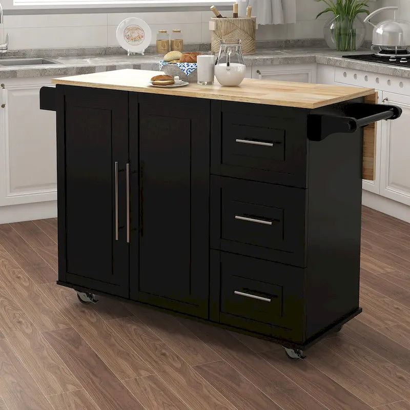 Kitchen Island with Spice Rack