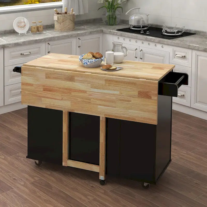 Kitchen Island with Spice Rack