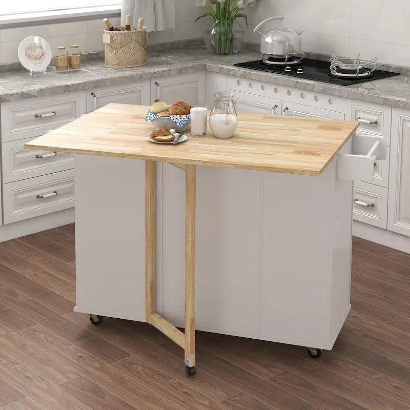 Multi Functional Kitchen Island&Cart/Buffet with Spice Rack and Towel Rack