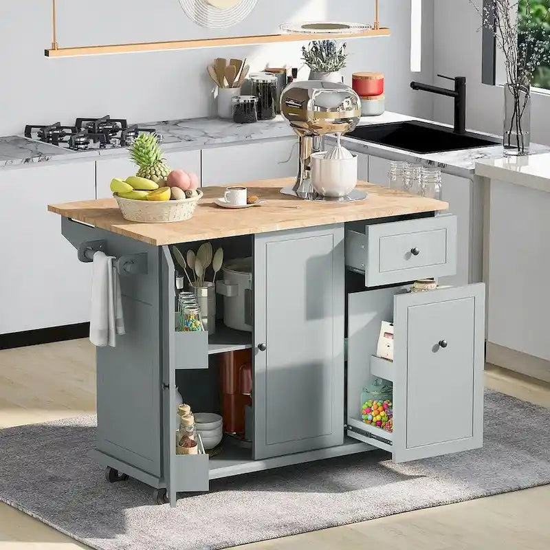 54 Kitchen Island Cart with Wheels