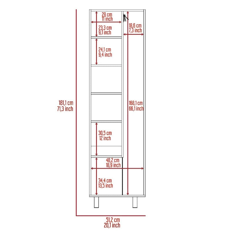Crescent 7-Shelf 4-Door 2-piece Kitchen Set, Kitchen Island and Pantry White and Light Oak