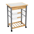 Organize It All Rolling Kitchen Cart with Wine Rack - 22.50 x 14.50 x 30.00
