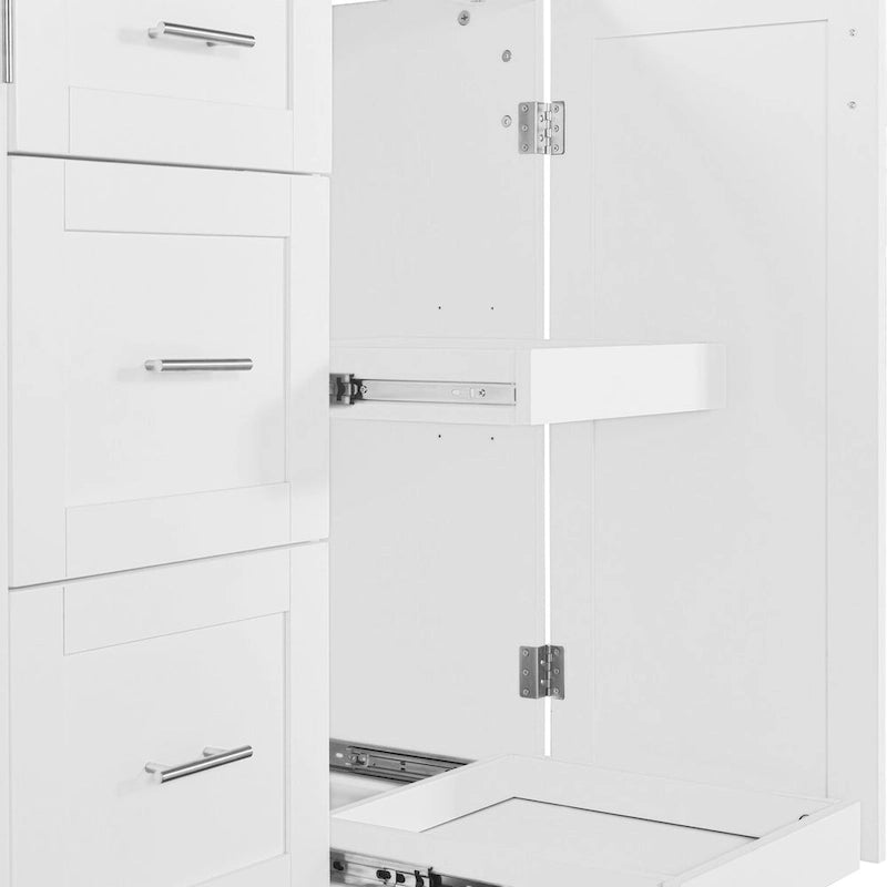 50 in. W Kitchen Island with 3 Drawer, 2 Slide-Out Shelf and Internal Storage Rack