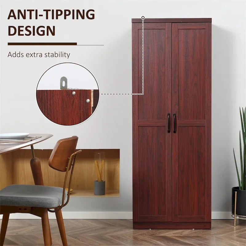 Freestanding Storage Cabinet with 2 Adjustable Shelves and Door - N/A