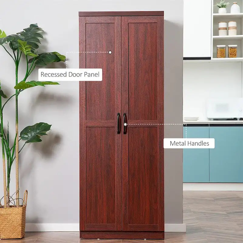 Freestanding Storage Cabinet with 2 Adjustable Shelves and Door - N/A