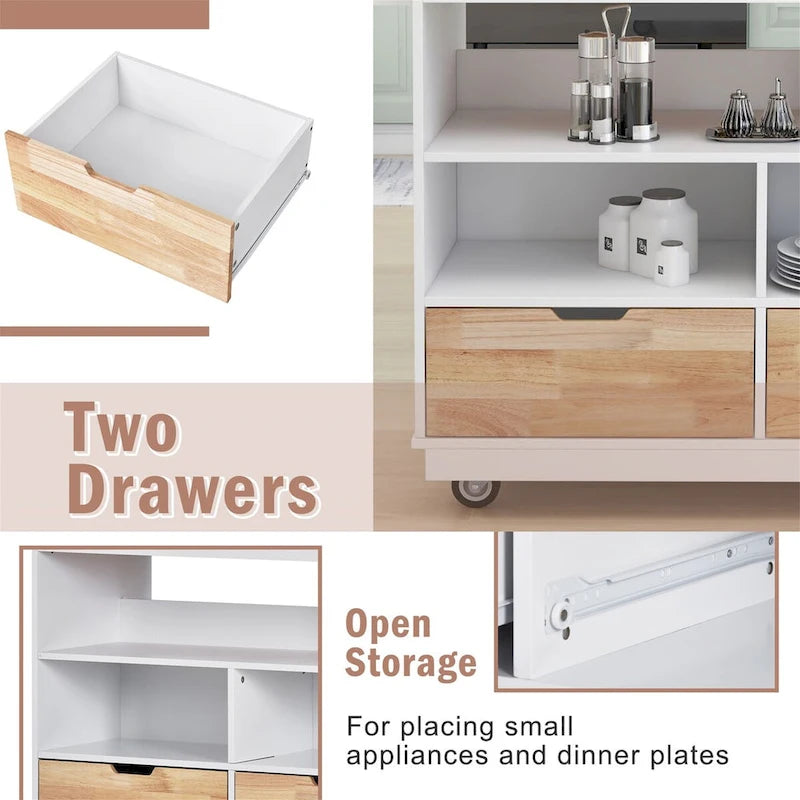 Two-sided Kitchen island Cart on Wheels by Harper&Bright Designs