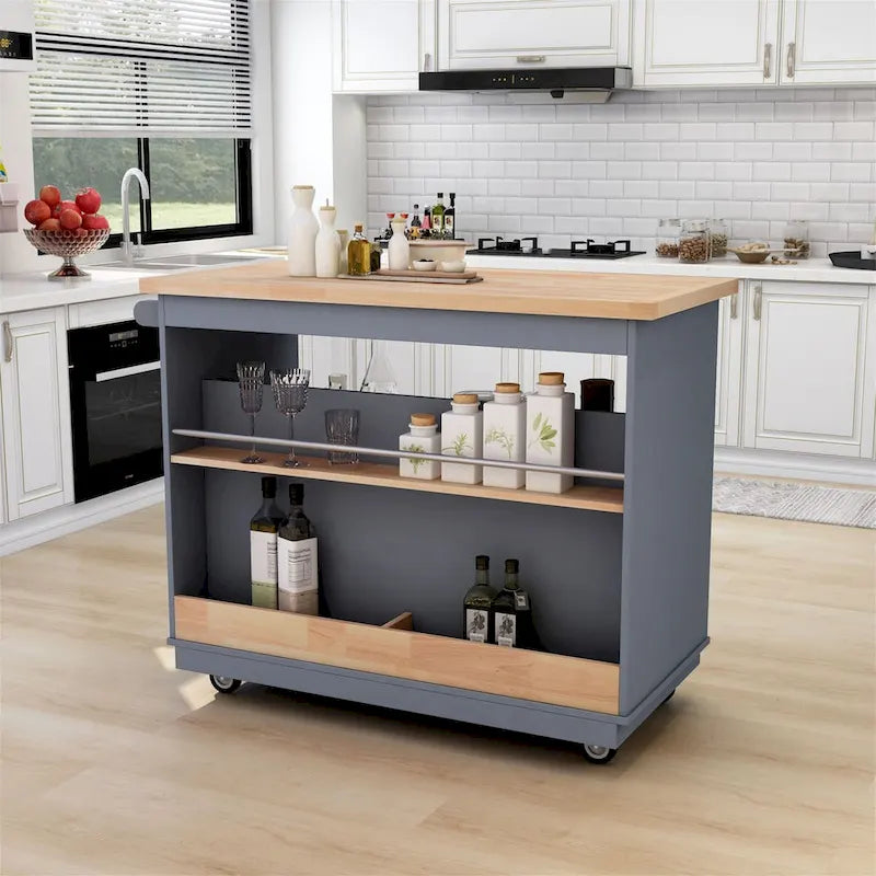 Two-sided Kitchen island Cart on Wheels by Harper&Bright Designs
