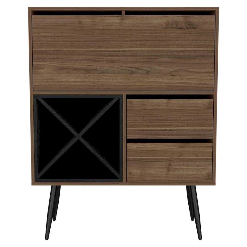 Prunus Bar Cabinet, One Cabinet, Two Drawers - N/A