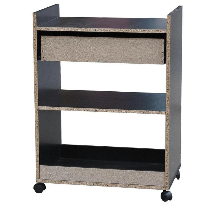 Kitchen Island Microwave Serving Cart Cabinet with Drawer and Shelfs for Storage (Black)