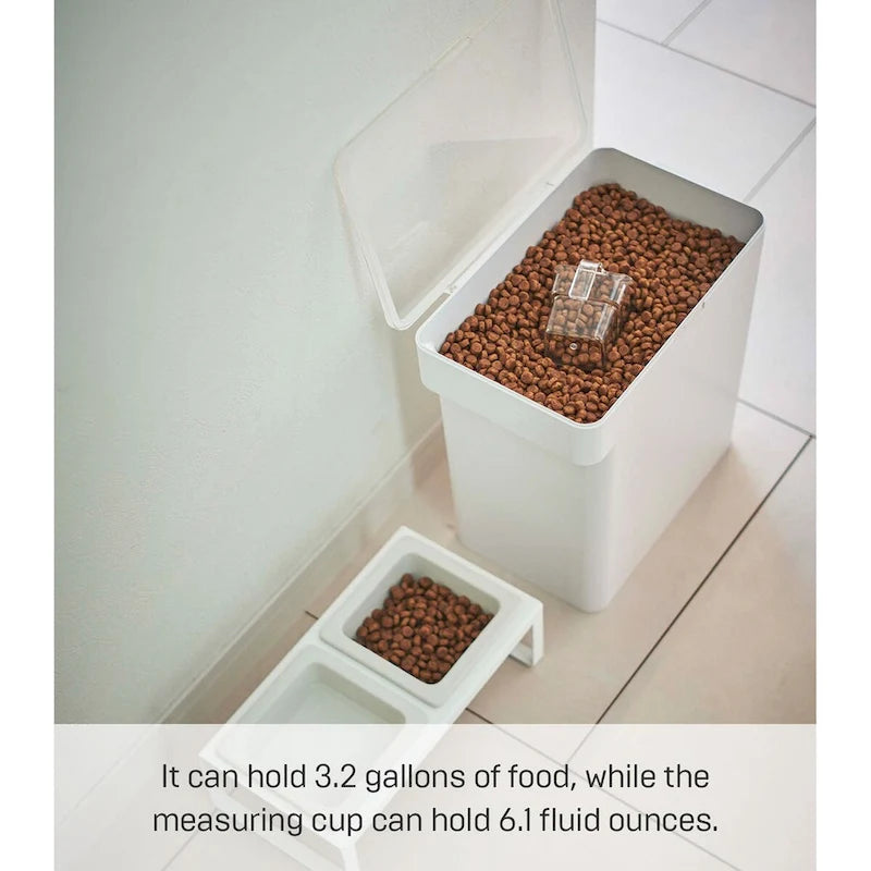 Yamazaki Home Airtight Pet Food Container - Three Sizes, Polypropylene, Large, 15 lbs., 3.2 gallons, 12 quarts