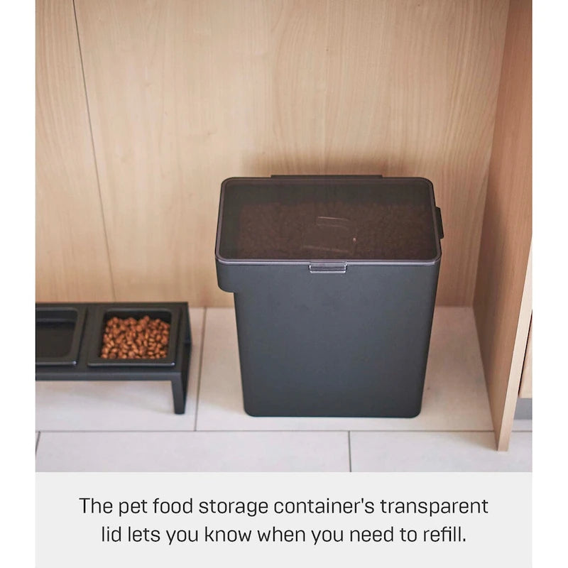 Yamazaki Home Airtight Pet Food Container - Three Sizes, Polypropylene, Large, 15 lbs., 3.2 gallons, 12 quarts
