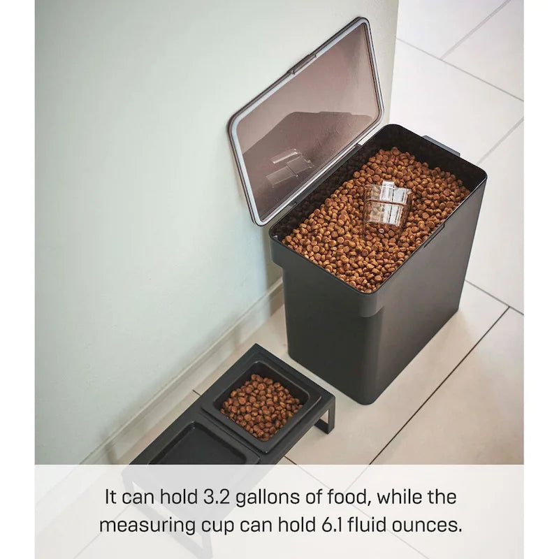Yamazaki Home Airtight Pet Food Container - Three Sizes, Polypropylene, Large, 15 lbs., 3.2 gallons, 12 quarts